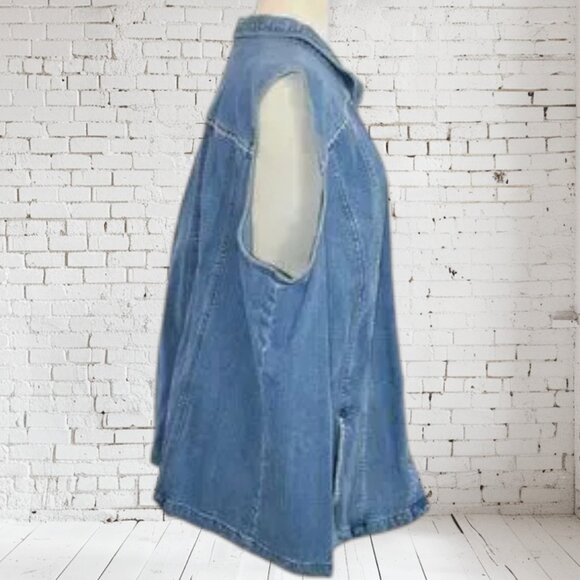 Vintage Liz & Me Signature Blue Jean Vest Embroidered - Picture 2 of 8
